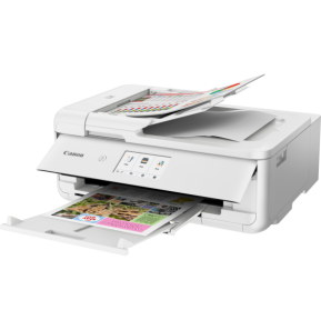 Imprimante photo jet d'encre couleur multifonction A3 sans fil Canon PIXMA TS9551Ca, blanc