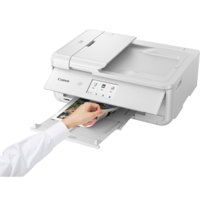 Imprimante photo jet d'encre couleur multifonction A3 sans fil Canon PIXMA TS9551Ca, blanc