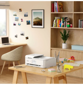 Imprimante photo jet d'encre couleur multifonction A3 sans fil Canon PIXMA TS9551Ca, blanc