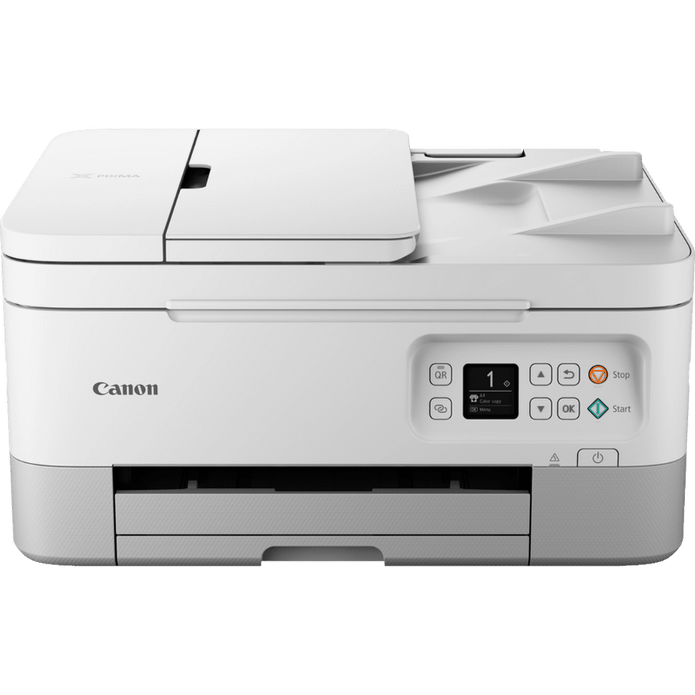 Imprimante photo jet d'encre couleur 3-en-1 sans fil Canon PIXMA TS7451i, blanche — image 1