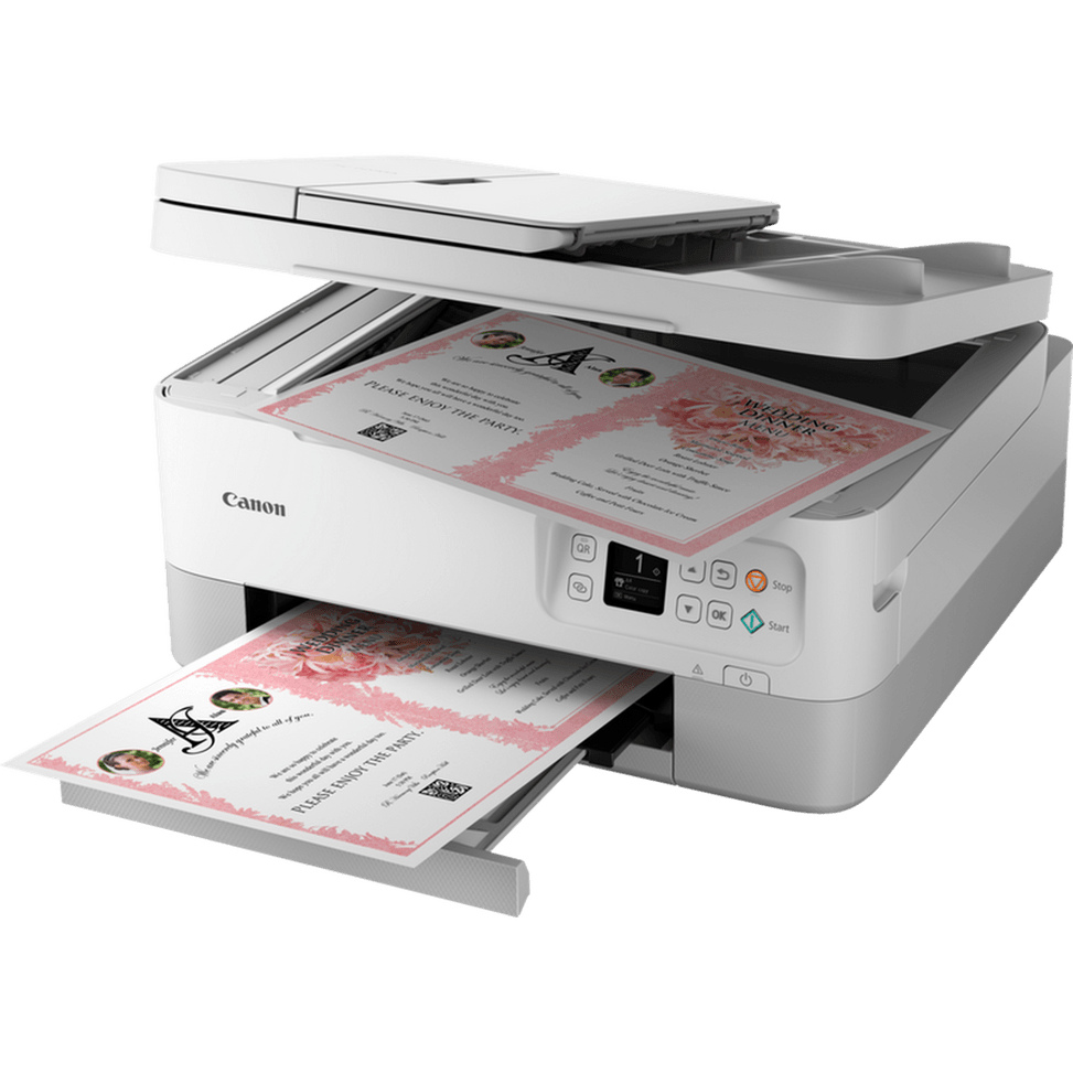 Imprimante photo jet d'encre couleur 3-en-1 sans fil Canon PIXMA TS7451i, blanche — image 4