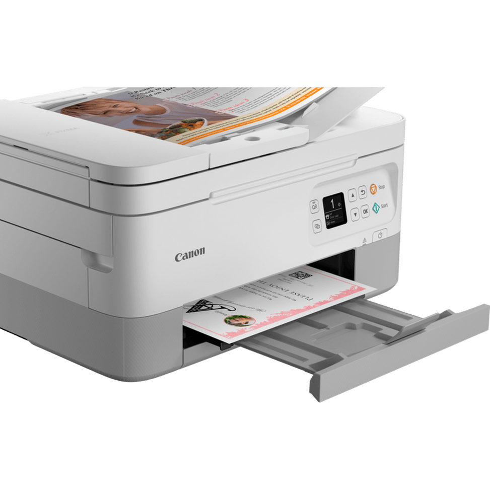 Imprimante photo jet d'encre couleur 3-en-1 sans fil Canon PIXMA TS7451i, blanche — image 5