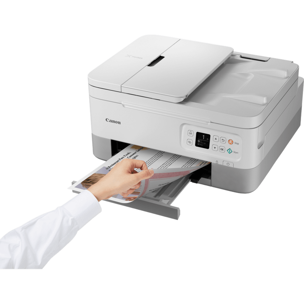 Imprimante photo jet d'encre couleur 3-en-1 sans fil Canon PIXMA TS7451i, blanche — image 7