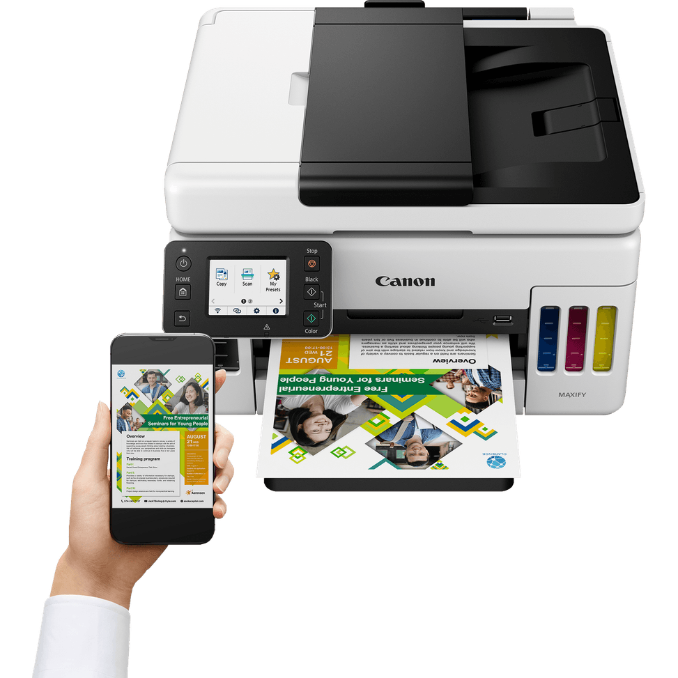 Imprimante jet d'encre MegaTank rechargeable 3-en-1 avec connexion sans fil Canon MAXIFY GX6050 — image 8