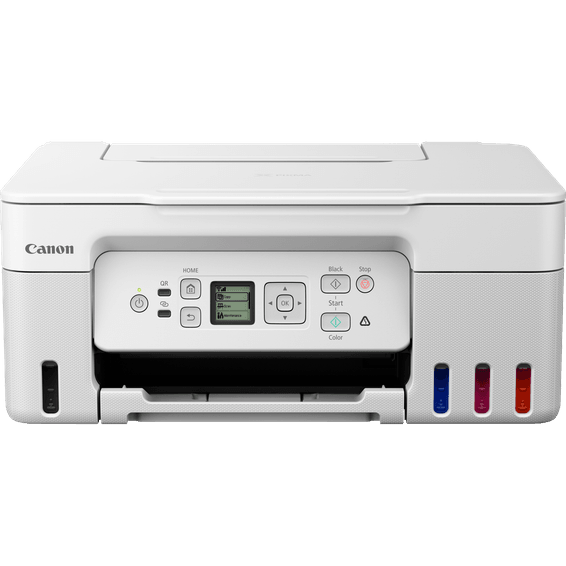 Imprimante MegaTank 3-en-1 rechargeable couleur sans fil Canon PIXMA G3571, Blanc