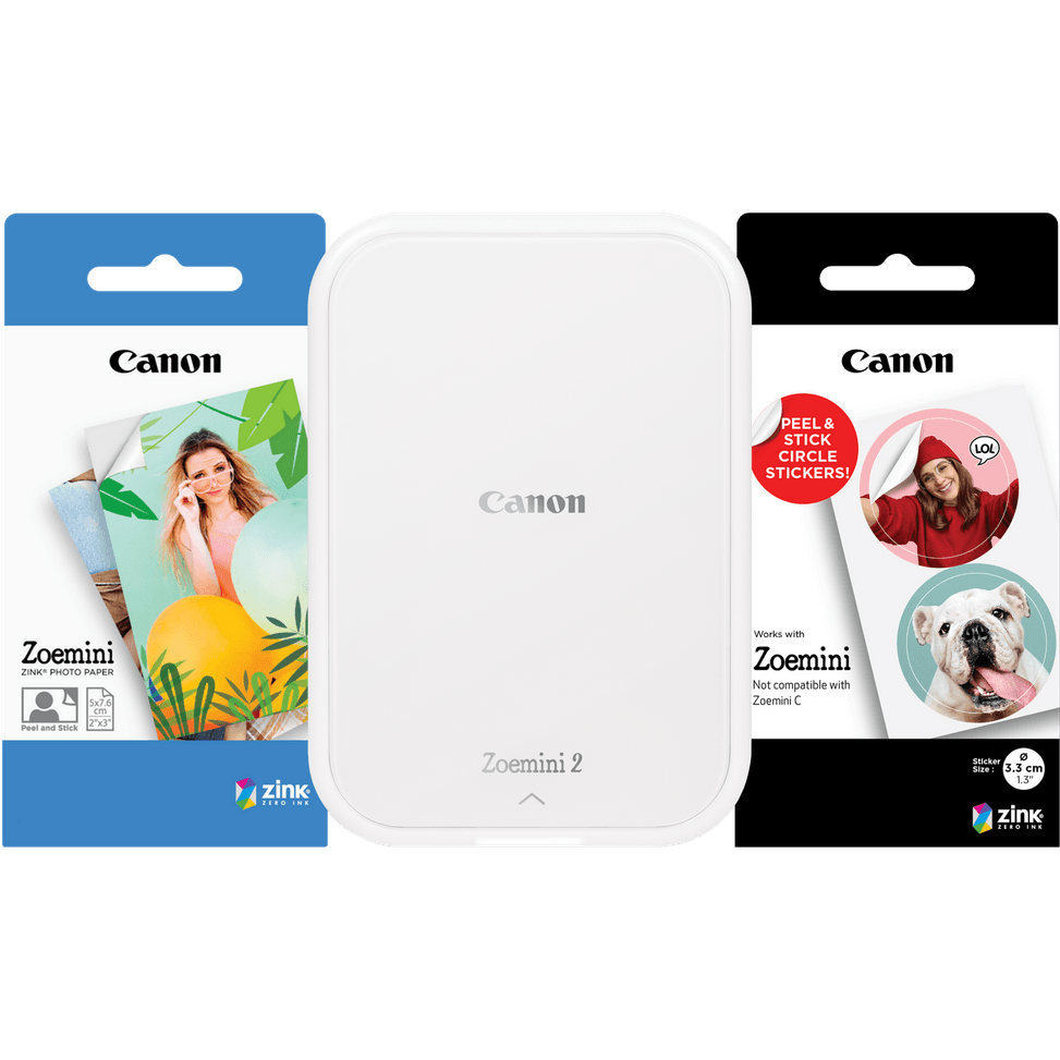 Imprimante photo couleur portable Canon Zoemini 2, blanc + papier photo autocollant ZINK™ 5 × 7,6 cm (20 feuilles) + papier auto — image 11
