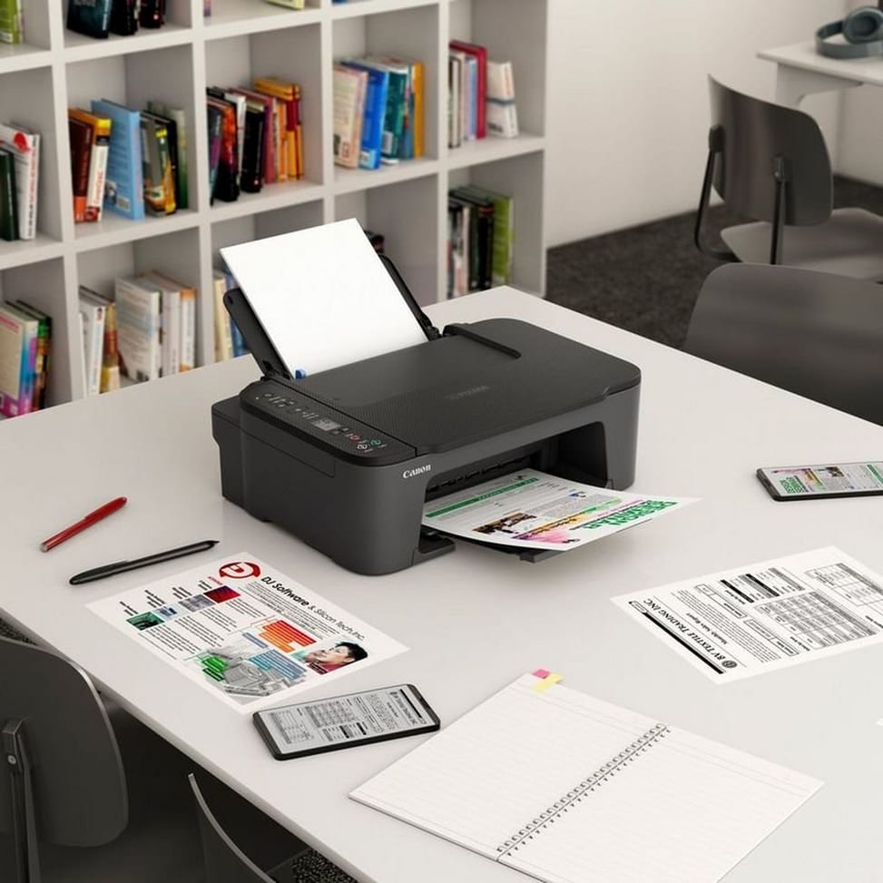 Imprimante photo jet d'encre couleur 3-en1 sans fil Canon PIXMA TS3550i, noire — image 7