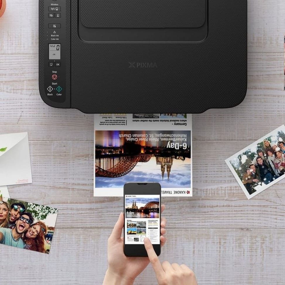 Imprimante photo jet d'encre couleur 3-en1 sans fil Canon PIXMA TS3550i, noire — image 8