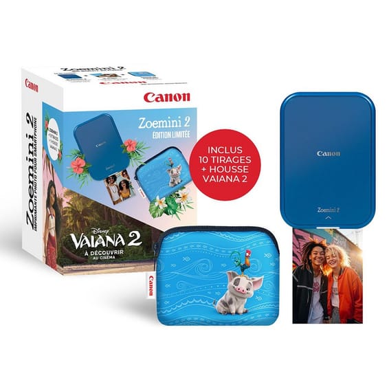 Edition limitée Canon Zoemini 2, bleu marine + Housse Vaiana 2