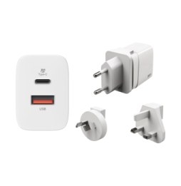 Chargeur mural 20 watts Silicon Power QM16 avec adaptateur multi-pays