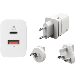 Chargeur mural 20 watts Silicon Power QM16 avec adaptateur multi-pays