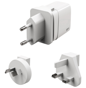 Chargeur mural 20 watts Silicon Power QM16 avec adaptateur multi-pays