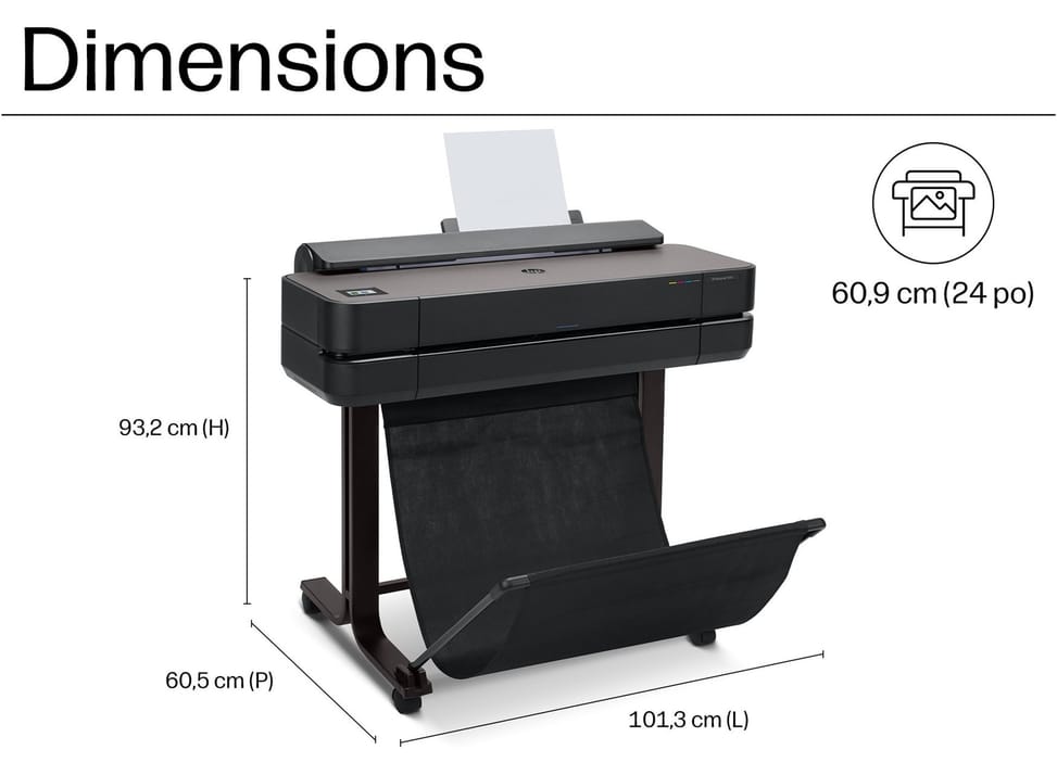 Imprimante Grand Format HP DesignJet T650 de 24 pouces / A1  traceur édition 2025 — image 3