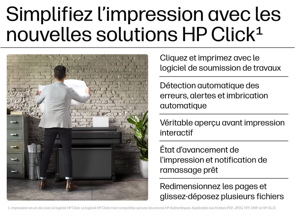 Imprimante Grand Format HP DesignJet T650 de 24 pouces / A1  traceur édition 2025 — image 7