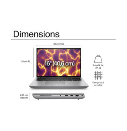 Station de travail mobile HP ZBook Fury 16 G11 - NVIDIA RTX™ 4000