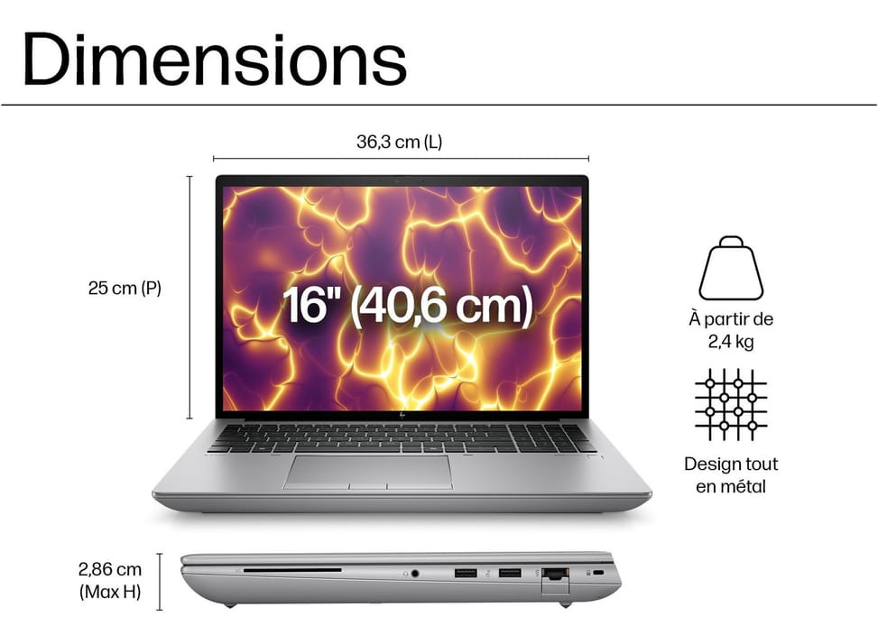 Station de travail portable HP ZBook Fury G11 16" - NVIDIA RTX 2000 Ada — image 3