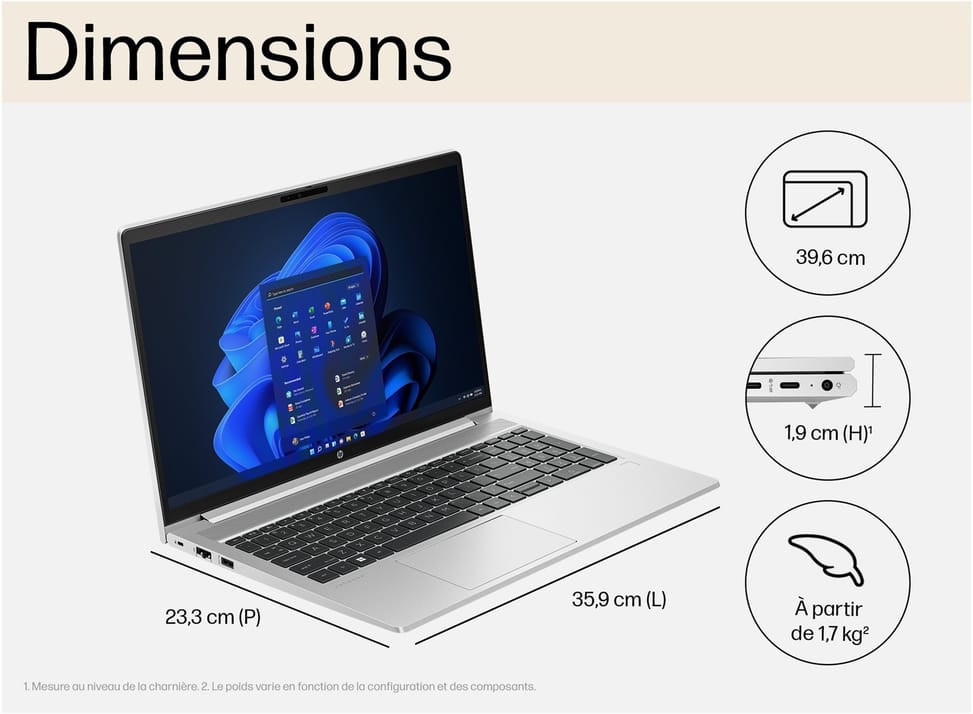 PC Portable Professionnel HP ProBook 450 G10,15,6" — image 3