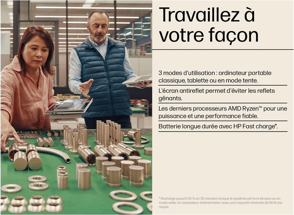 PC Portable Professionnel 2 en 1 HP Pro x360 435 G10 13,3" — image 4
