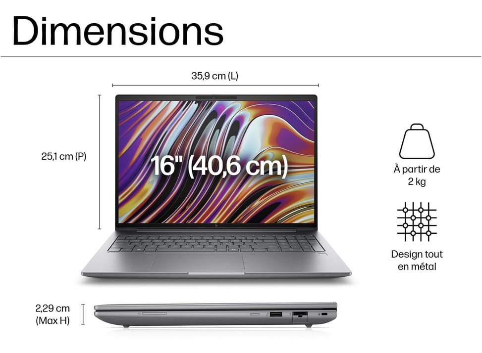 Station de travail portable HP ZBook Power G11 16" - NVIDIA RTX™ A1000 — image 3
