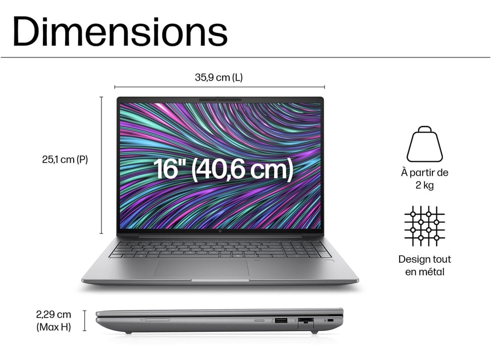 Station de travail portable HP ZBook Power G11 16" - NVIDIA RTX™ 3000 — image 3