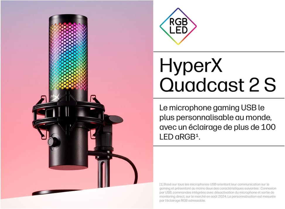 ميكروفون USB HyperX QuadCast 2 S (أسود) — صورة 2