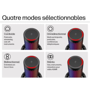 HyperX QuadCast 2 S – Microphone USB (noir)