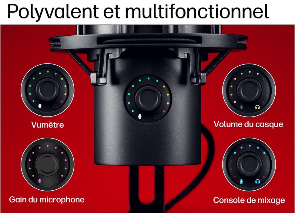 ميكروفون USB HyperX QuadCast 2 S (أسود) — صورة 4
