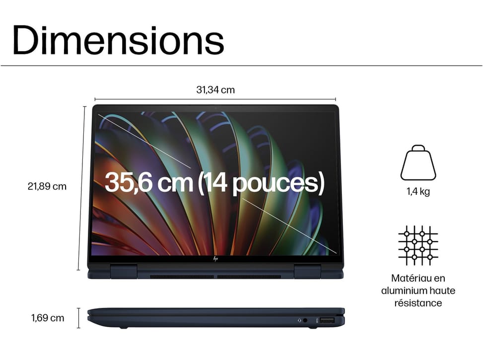 PC Portable 2 en 1 HP Envy x360 14-fc0004nf  - Écran tactile OLED — image 5