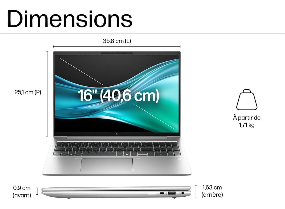PC Portable Professionnel HP EliteBook 865 G11 16" — image 3