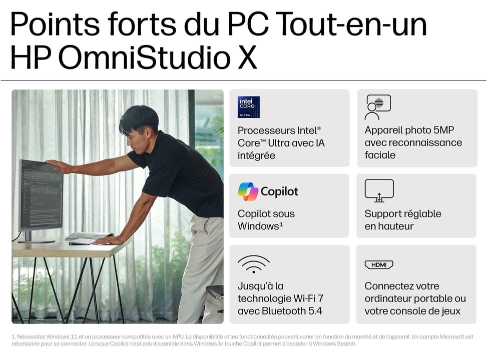 Ordinateur de bureau tout-en-un HP OmniStudio X 32-c0003nf - écran 4K — image 6