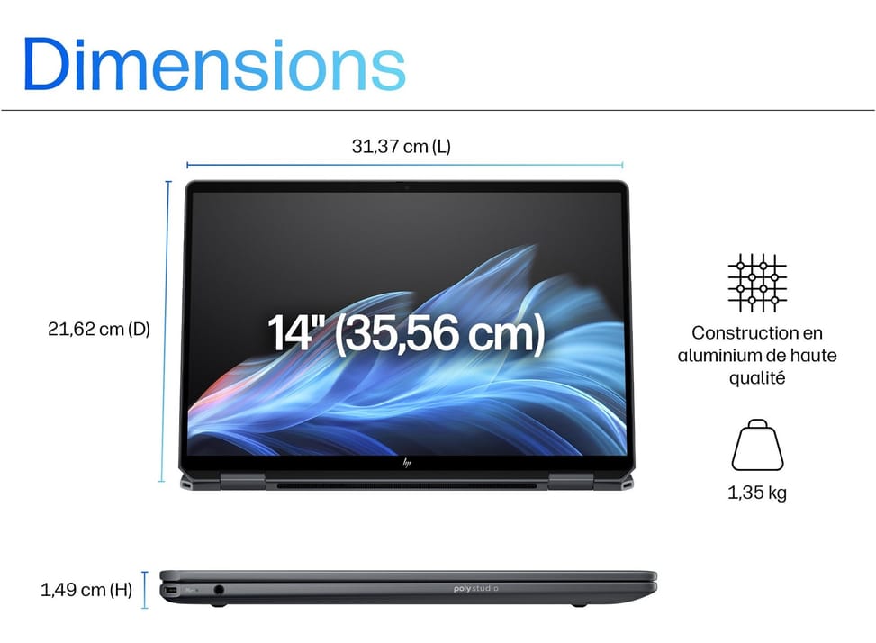 PC Portable IA 2 en 1 HP OmniBook Ultra Flip 14-fh0003nf - écran tactile OLED 120Hz — image 3