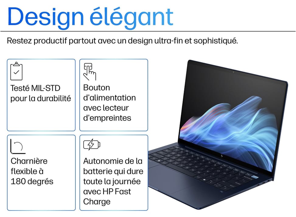 PC Portable Professionnel IA HP EliteBook Ultra G1i 14" — image 4
