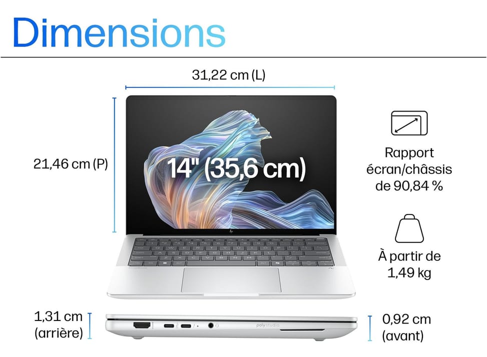 PC Portable professionnel IA HP EliteBook X G1a 14" — image 3