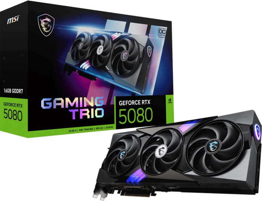 MSI GeForce® RTX 5080 16G GAMING TRIO OC Graphics Card (912-V531-005) — image 1