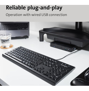 Clavier filaire Kensington ValuKeyboard USB - AZERTY (1500109FR)