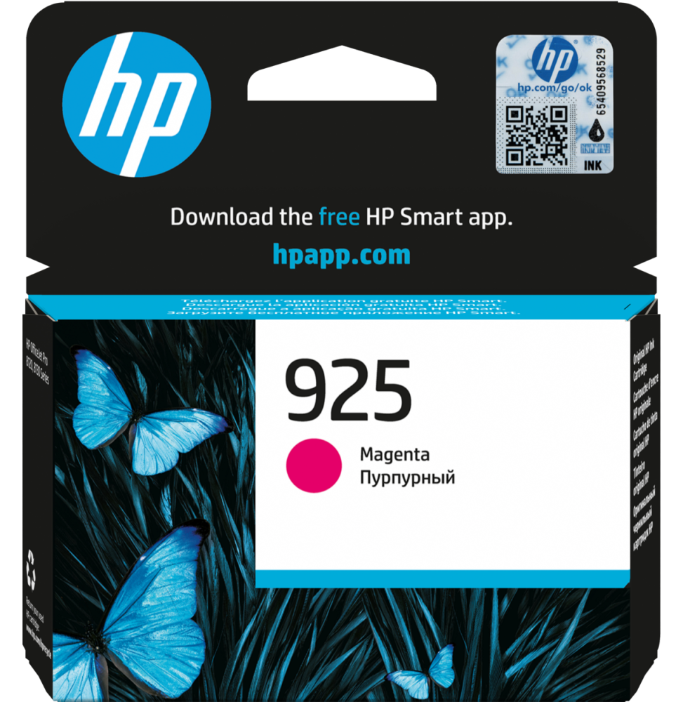 HP 925 Magenta - Cartouche d'encre HP d'origine (4K0V7PE)