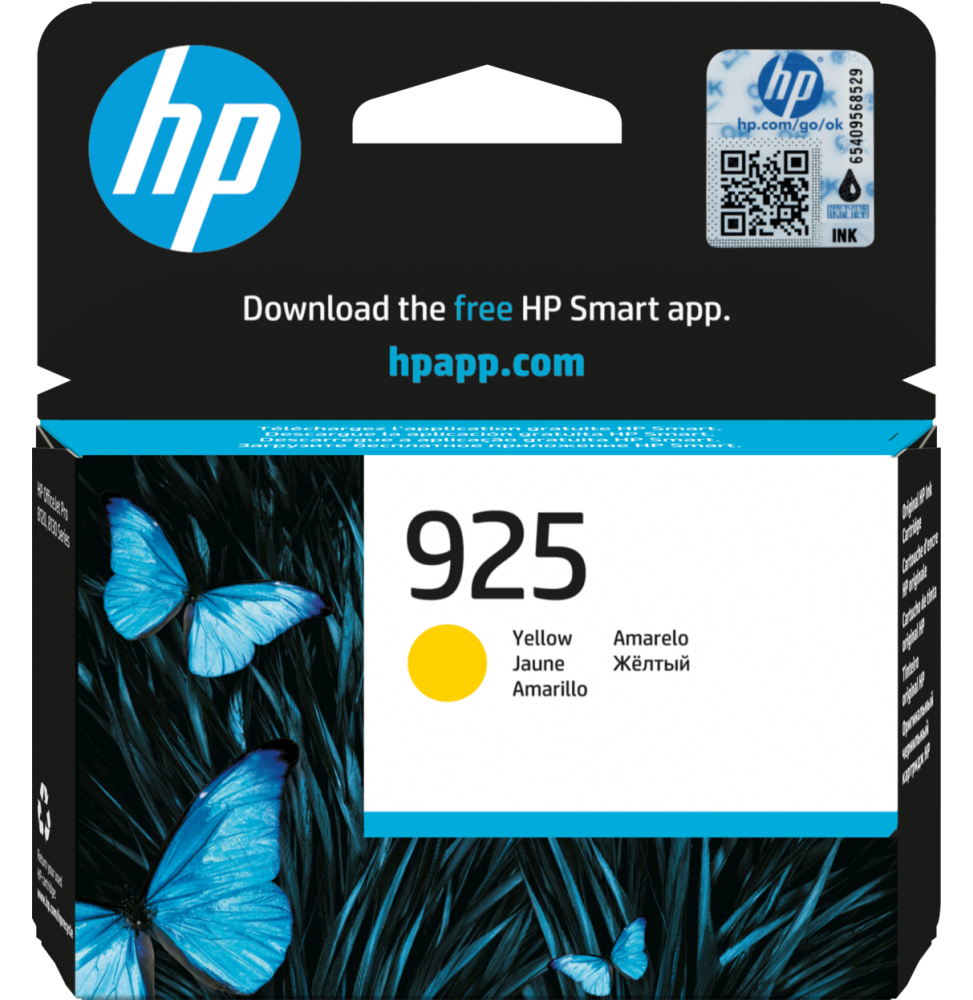 HP 925 Jaune - Cartouche d'encre HP d'origine (4K0V8PE)