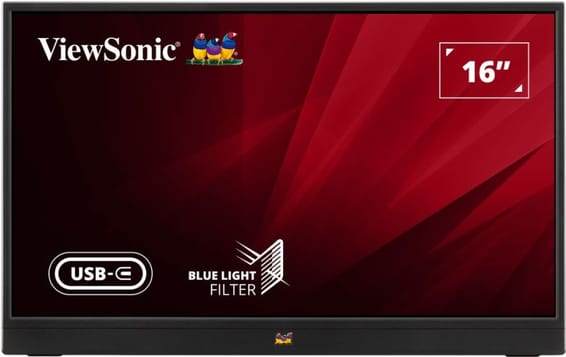 ViewSonic Moniteur Portable Léger USB-C de 16" Pouces