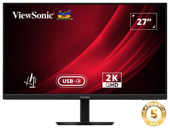 ViewSonic VG2709-2K-MHDU-2 Moniteur USB-C 27 pouces QHD 100 Hz avec deux haut-parleurs