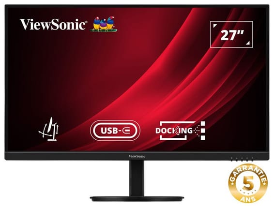 ViewSonic VG2709U-2K Moniteur d’accueil USB-C QHD 100 Hz de 27 pouces avec deux haut-parleurs et connexion en Daisy Chain