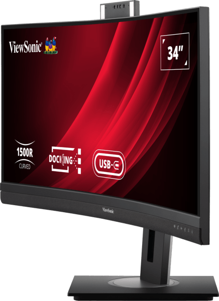 ViewSonic VG3457CV Écran d'accueil pour visioconférence 34 pouces UWQHD 21:9 incurvé avec Webcam pop-up certifiée Windows Hello  — image 5