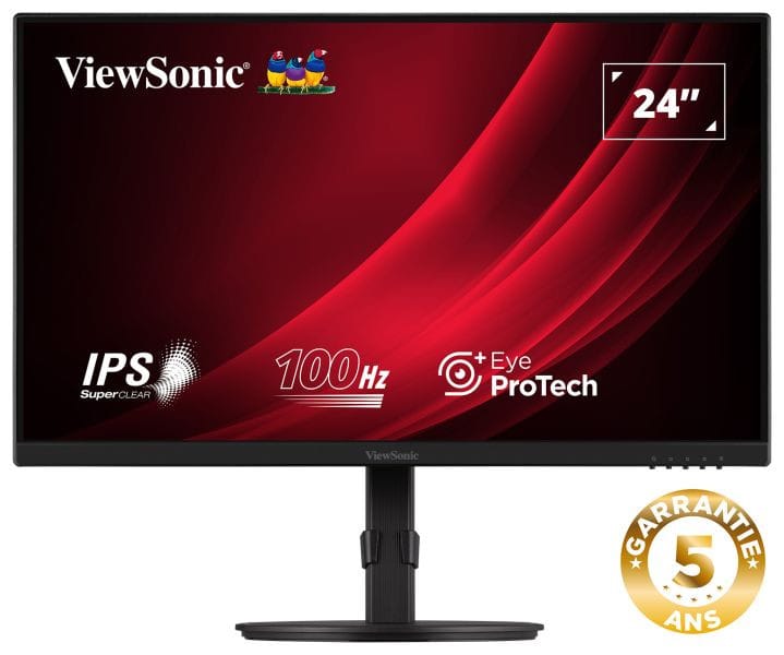ViewSonic Moniteur Ergonomique 24" Pouces Full HD — image 1