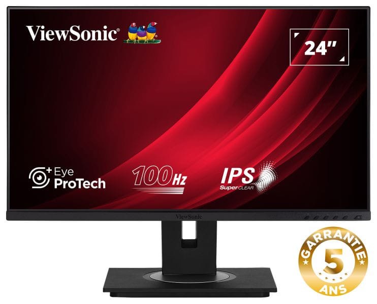 ViewSonic Moniteur 24" Pouces IPS Ultra Ergonomique — image 1