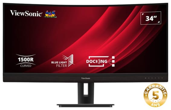 ViewSonic Moniteur d'accueil incurvé UWQHD 34" Pouces