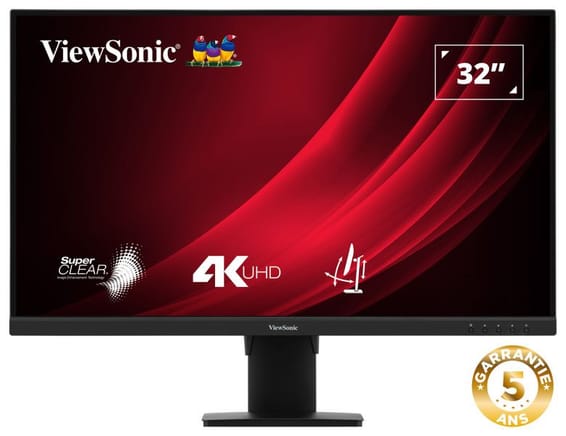 ViewSonic Écran 4K UHD de 32" Pouces avec HDR 10 et double HDMI et DisplayPort