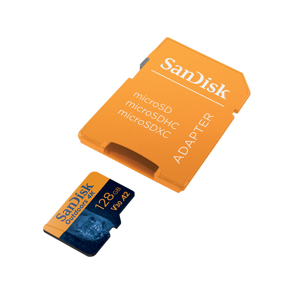 Carte microSDXC UHS-I SanDisk Outdoors 4K avec adaptateur SD - Pack de un - 128 Go — image 2