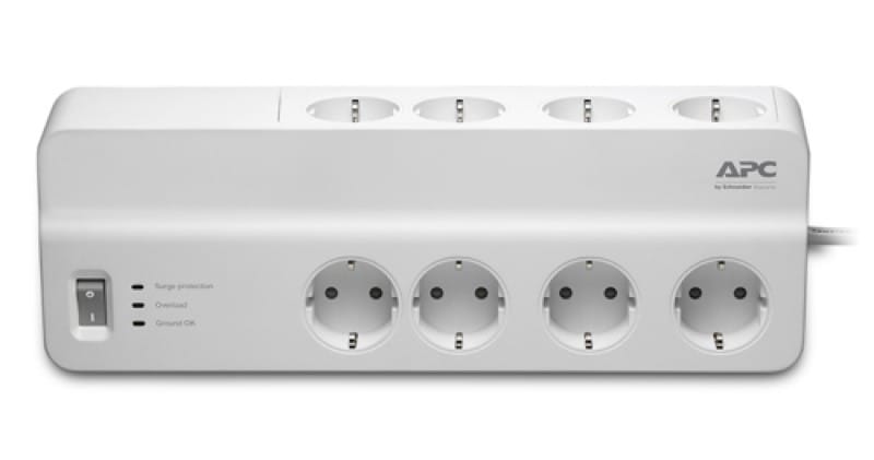 Bloc parafoudre 6 prises 230V APC Essential SurgeArrest avec 2 x RJ11 et 2 x Coaxial