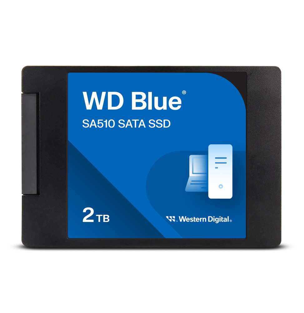 Western Digital Disque SSD SATA WD Blue SA510 au format 2,5"/7 mm (boîtier) - 2 To