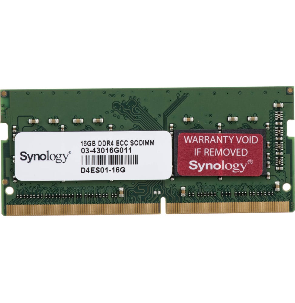 Barrette mémoire Synology SODIMM 16GB SODIMM DDR4 ECC pour Serveur Nas (D4ES01-16G)