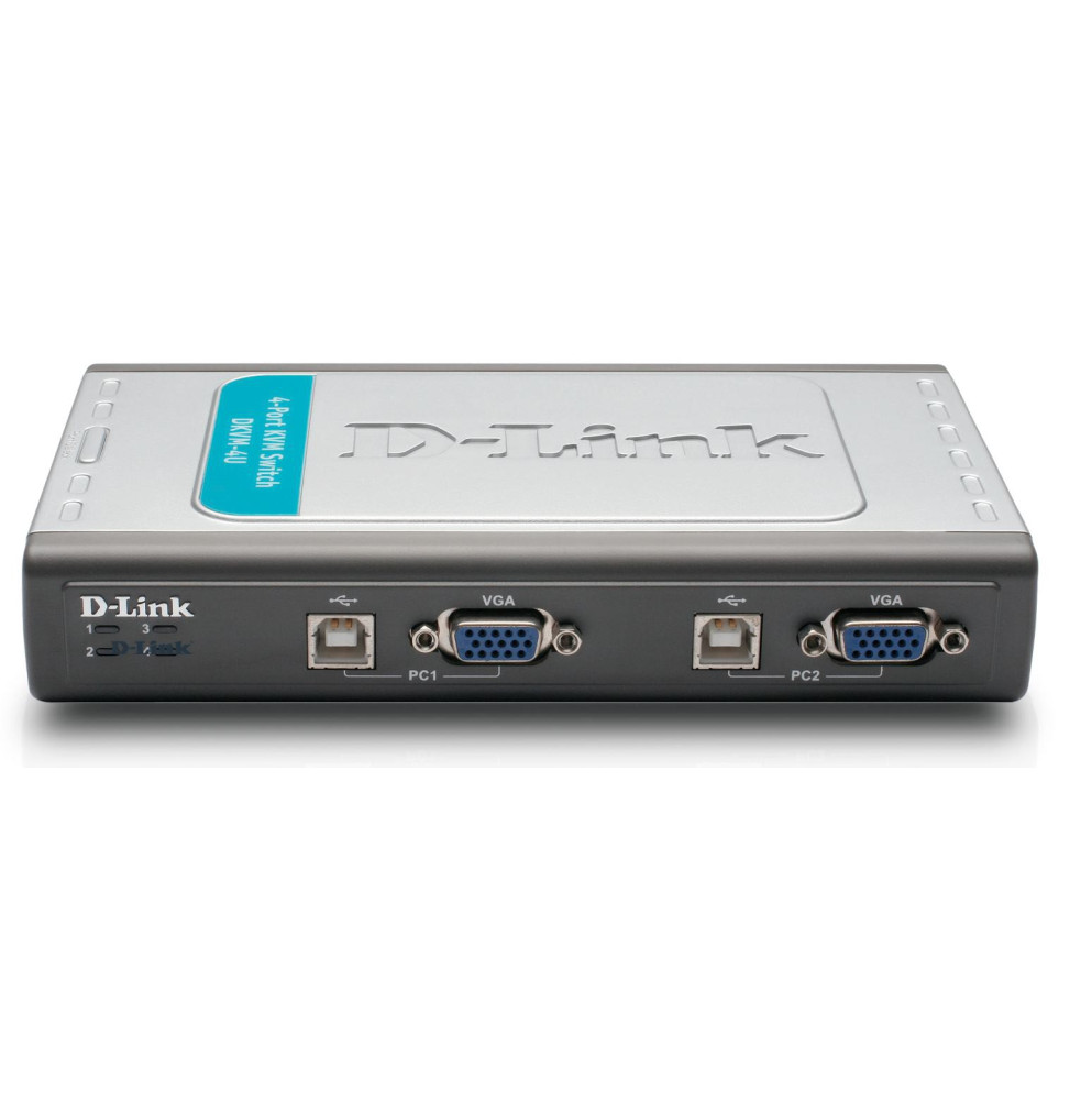 Switch KVM D-Link 4 ports clavier-écran-souris avec câbles intégrés USB (DKVM-4U)